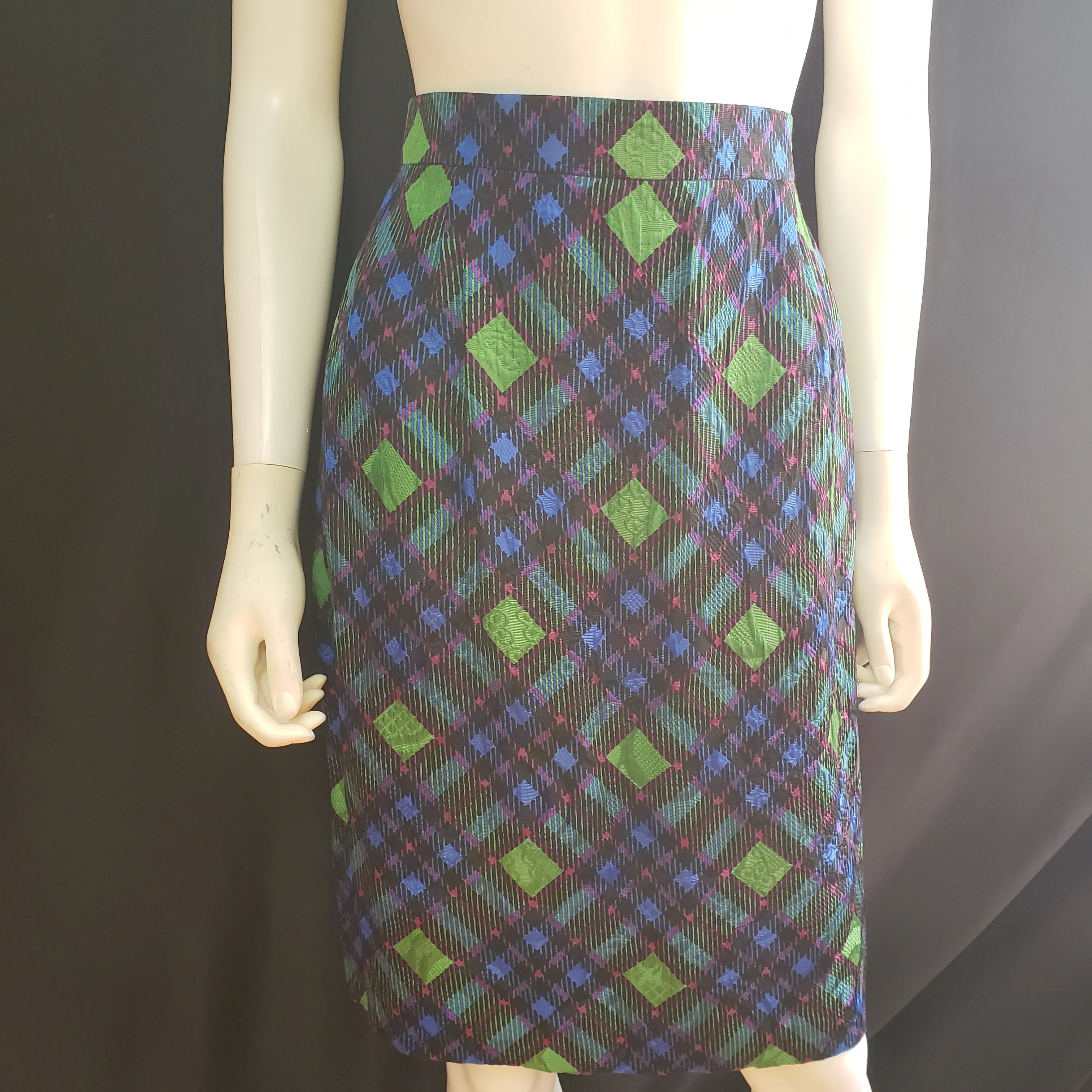 Louis Feraud Woven Jacquard Print Skirt Size Small