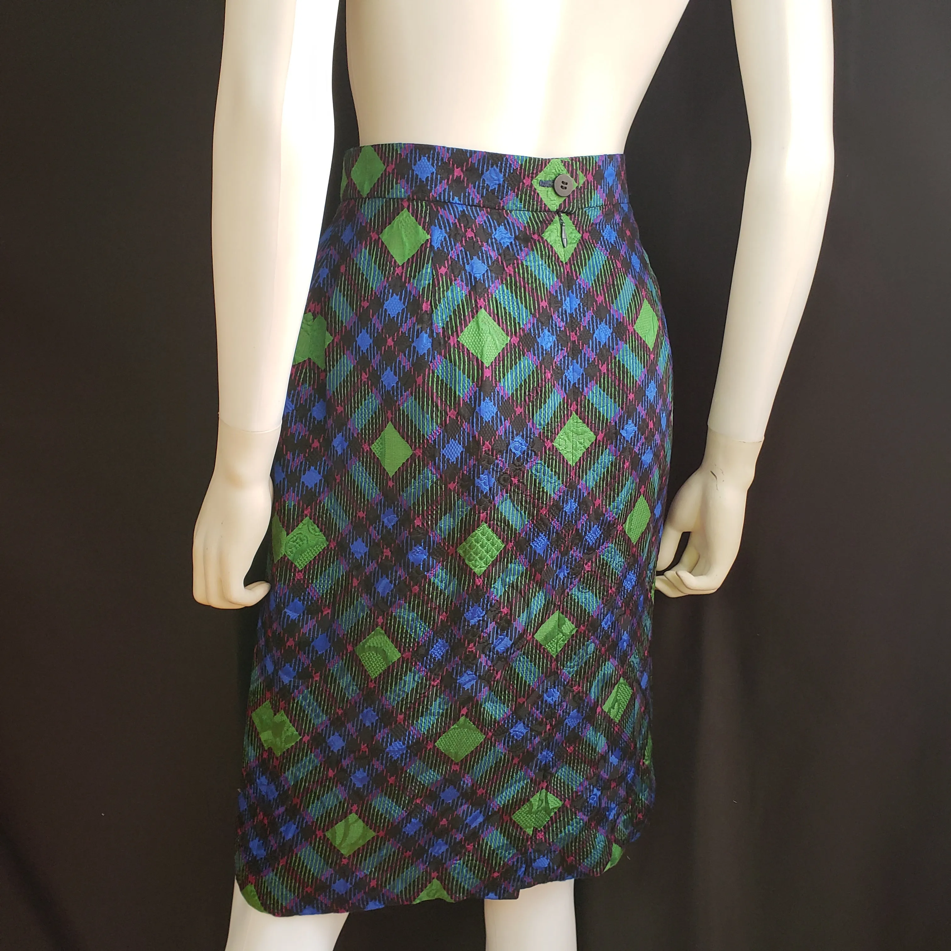 Louis Feraud Woven Jacquard Print Skirt Size Small