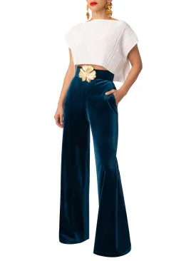 “Lucille” Petrol High Waist Pants