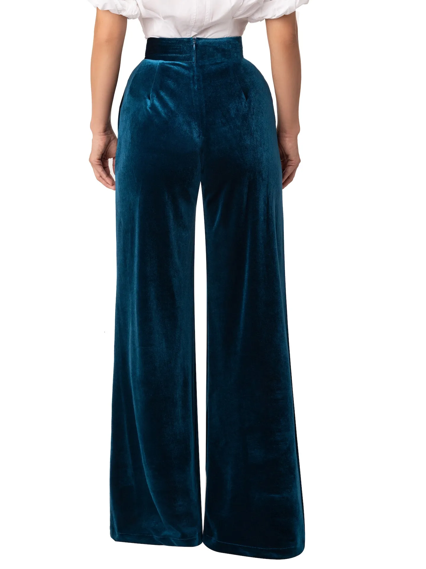 “Lucille” Petrol High Waist Pants