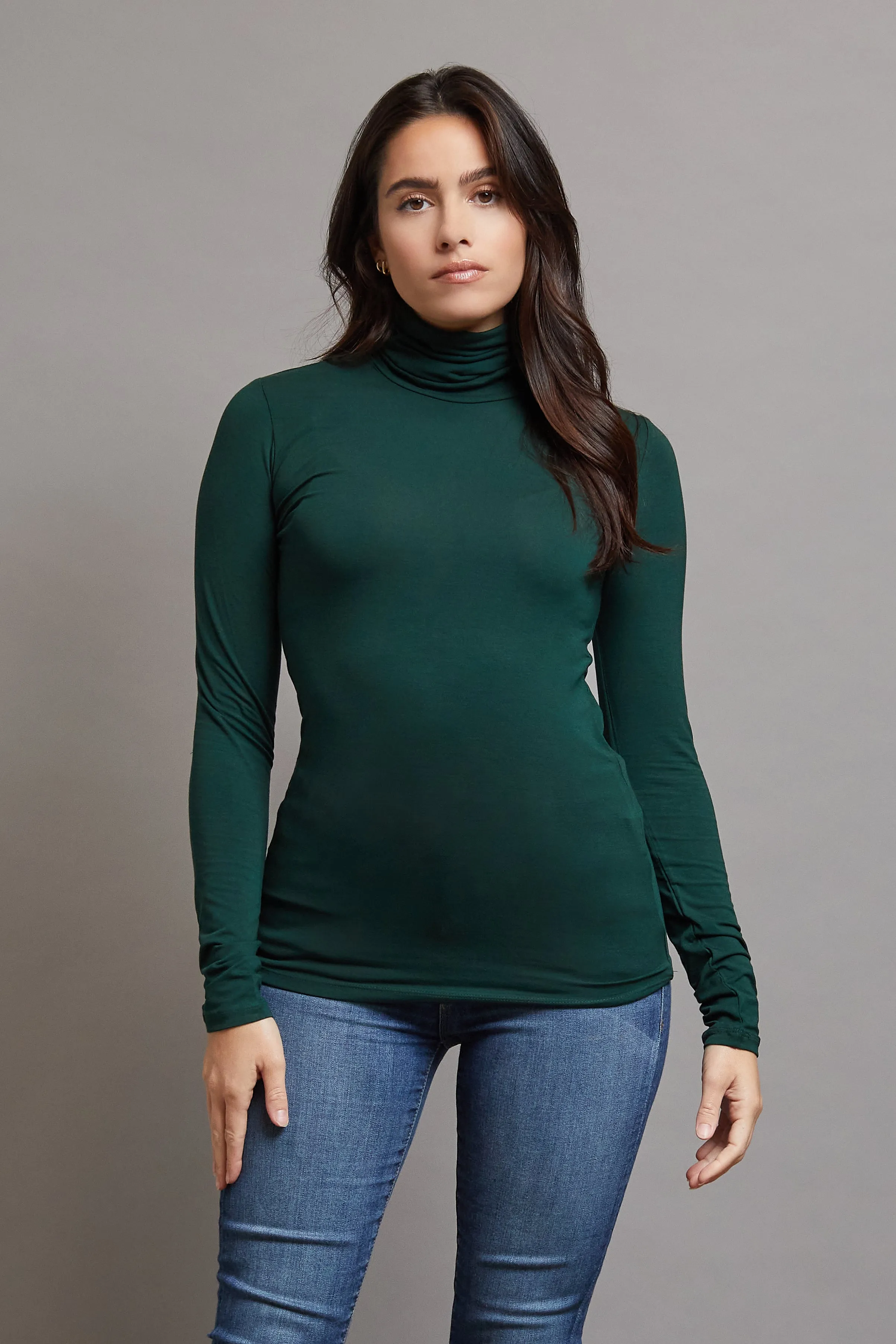 Majestic Long Sleeve Turtleneck in Scarabe