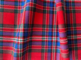 Maraschino Cherry-Cherry Tartan Plaid Wool Twill (Made in Italy)