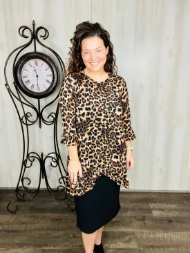 Maria Ruffle Tunic-Leopard