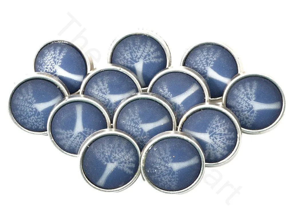 Matte Blue Tree Acrylic Coat Buttons