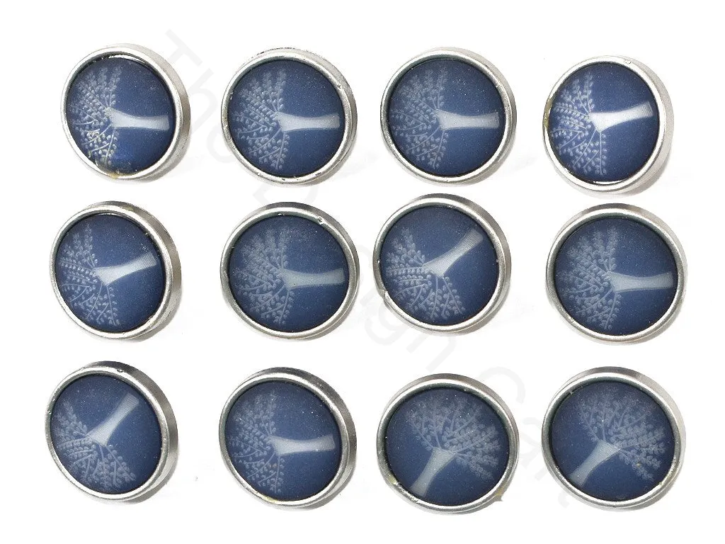 Matte Blue Tree Acrylic Coat Buttons