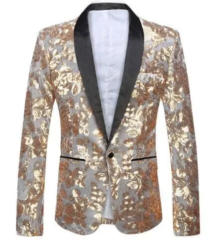 Men Shawl Lapel Blazer Design Suit