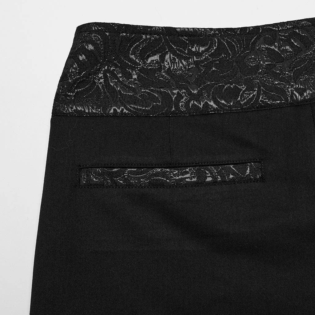 Men's Gothic High-waisted Jacquard Splicing Pants