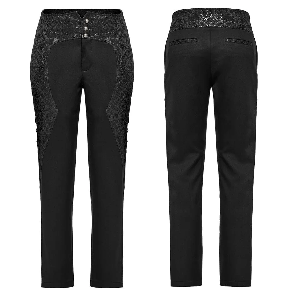 Men's Gothic High-waisted Jacquard Splicing Pants