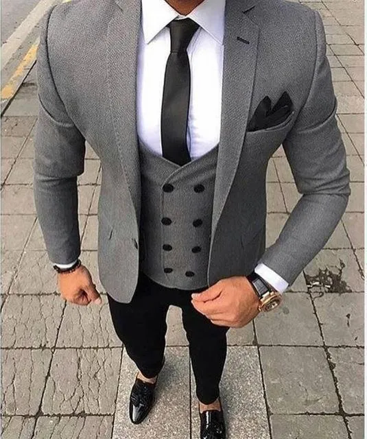 Men's Suit 3 Piece Suit Custom Made Grey