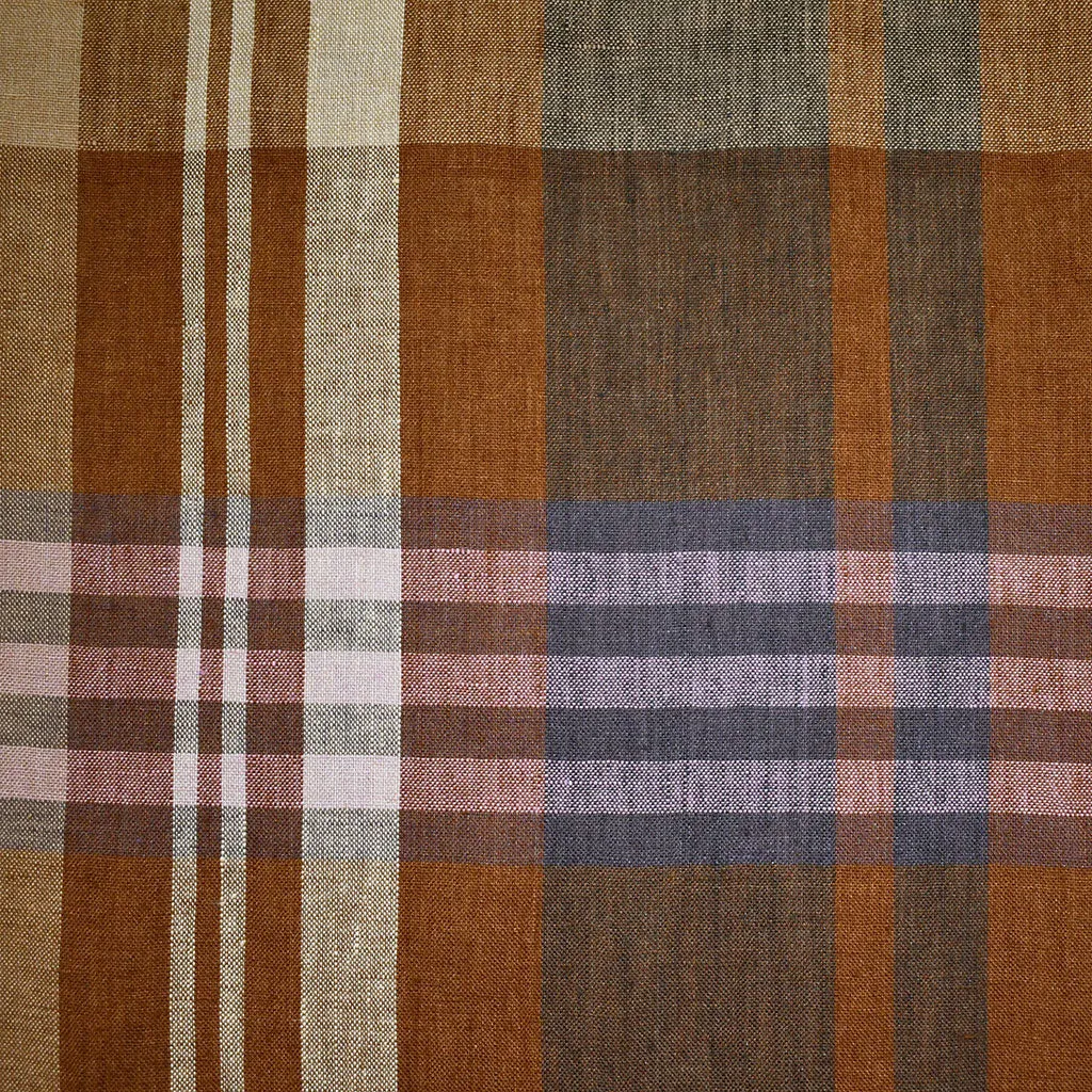 Merchant & Mills Chatou Rust Large Plaid Soft Washed Linen Rust