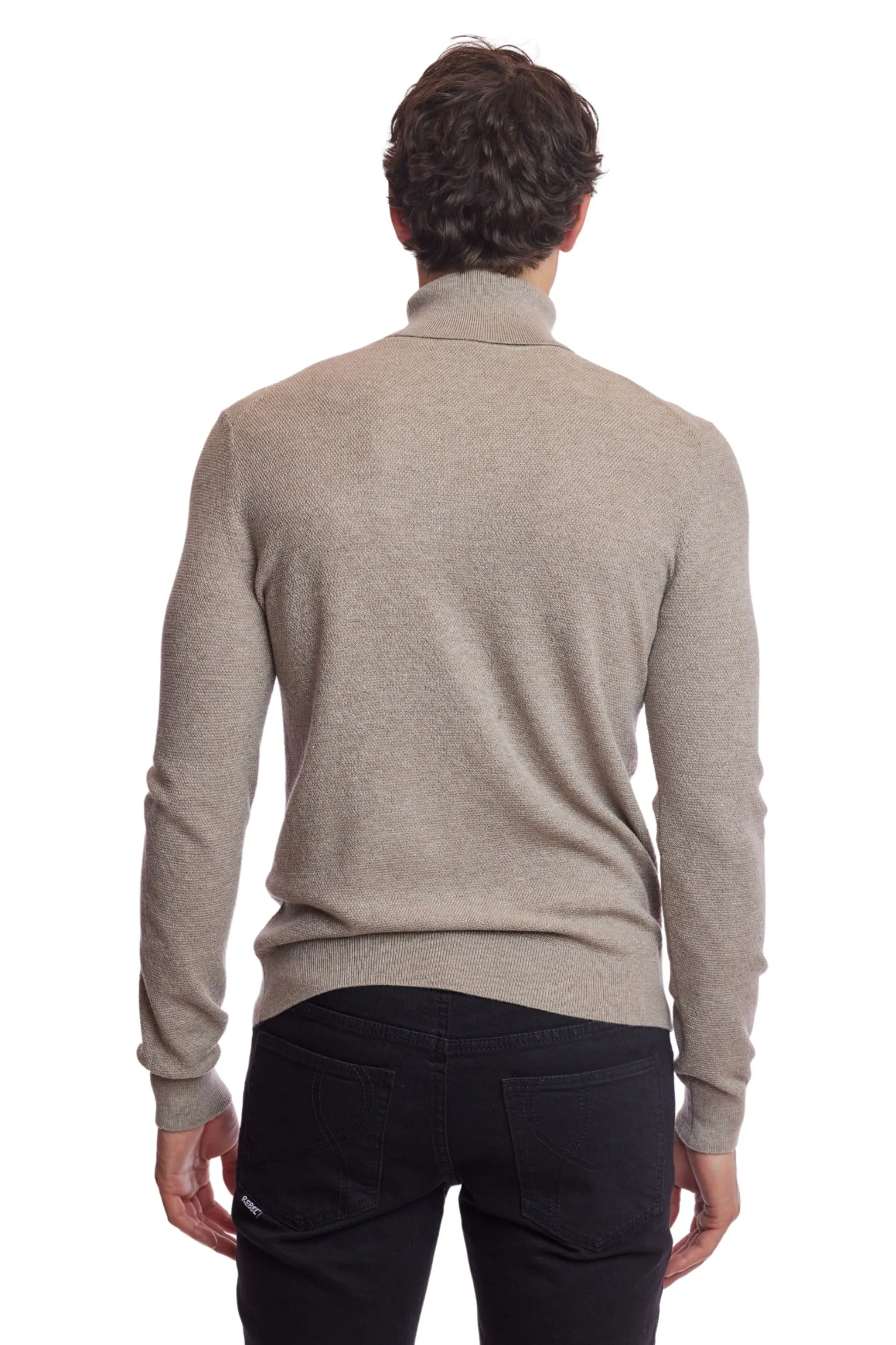 Micro Diamond Turtleneck - Oatmeal Milk