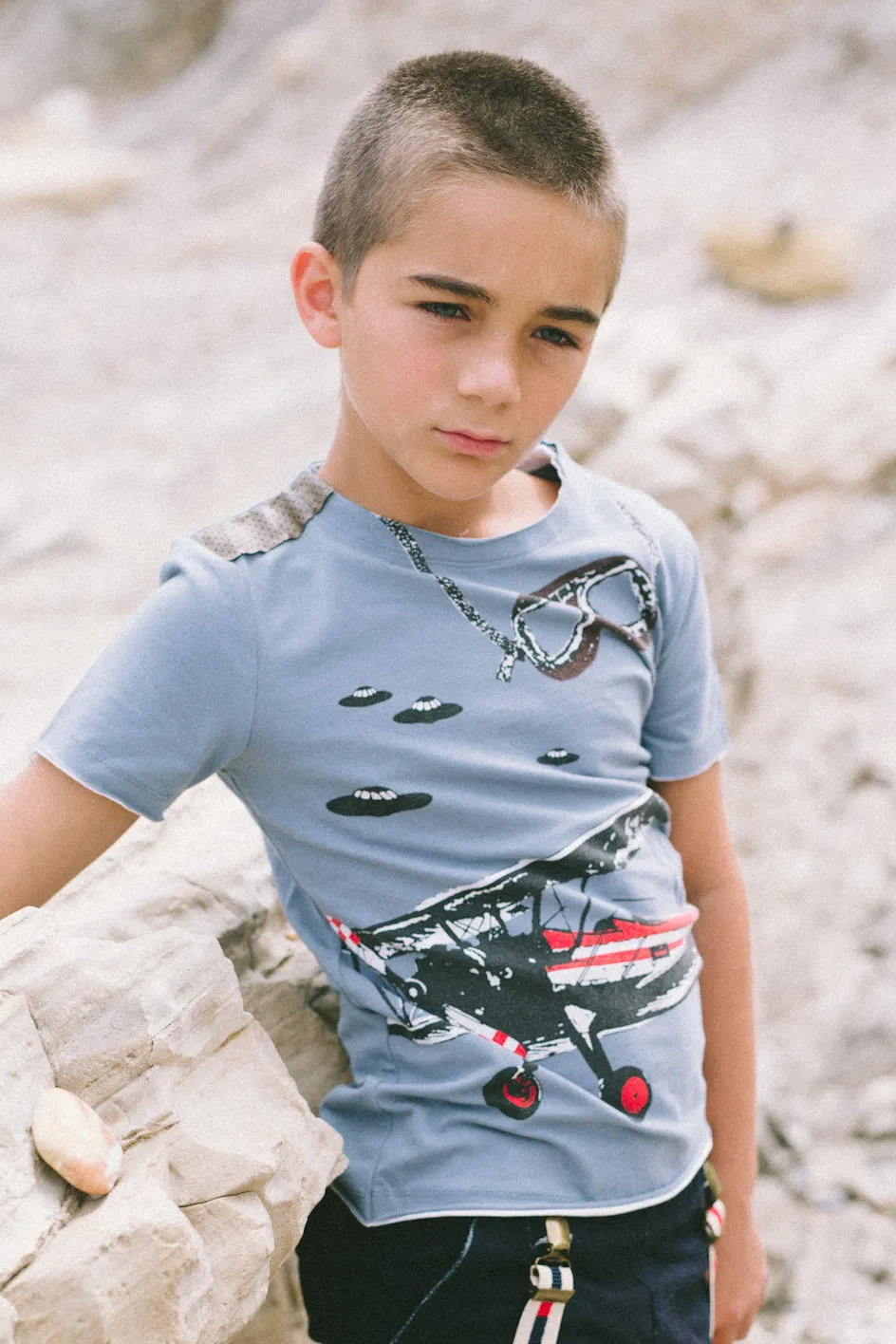 Mini Shatsu Vintage Airplane Boys T-Shirt (Size 8 left)