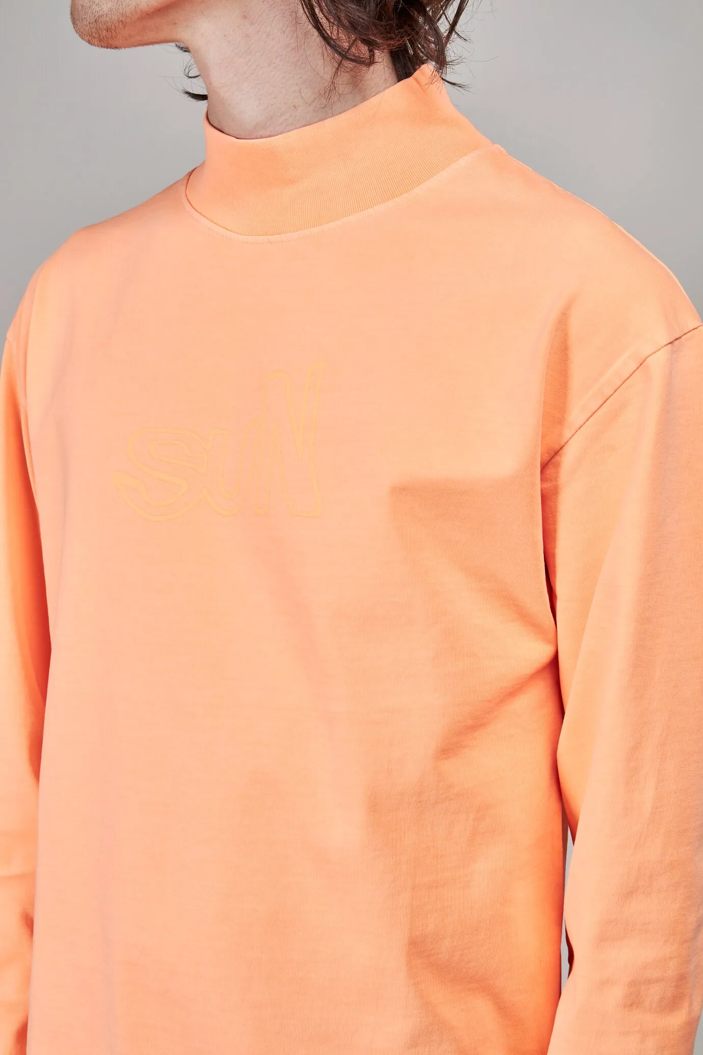 Mockneck Longsleeve T-shirt Knit , orange