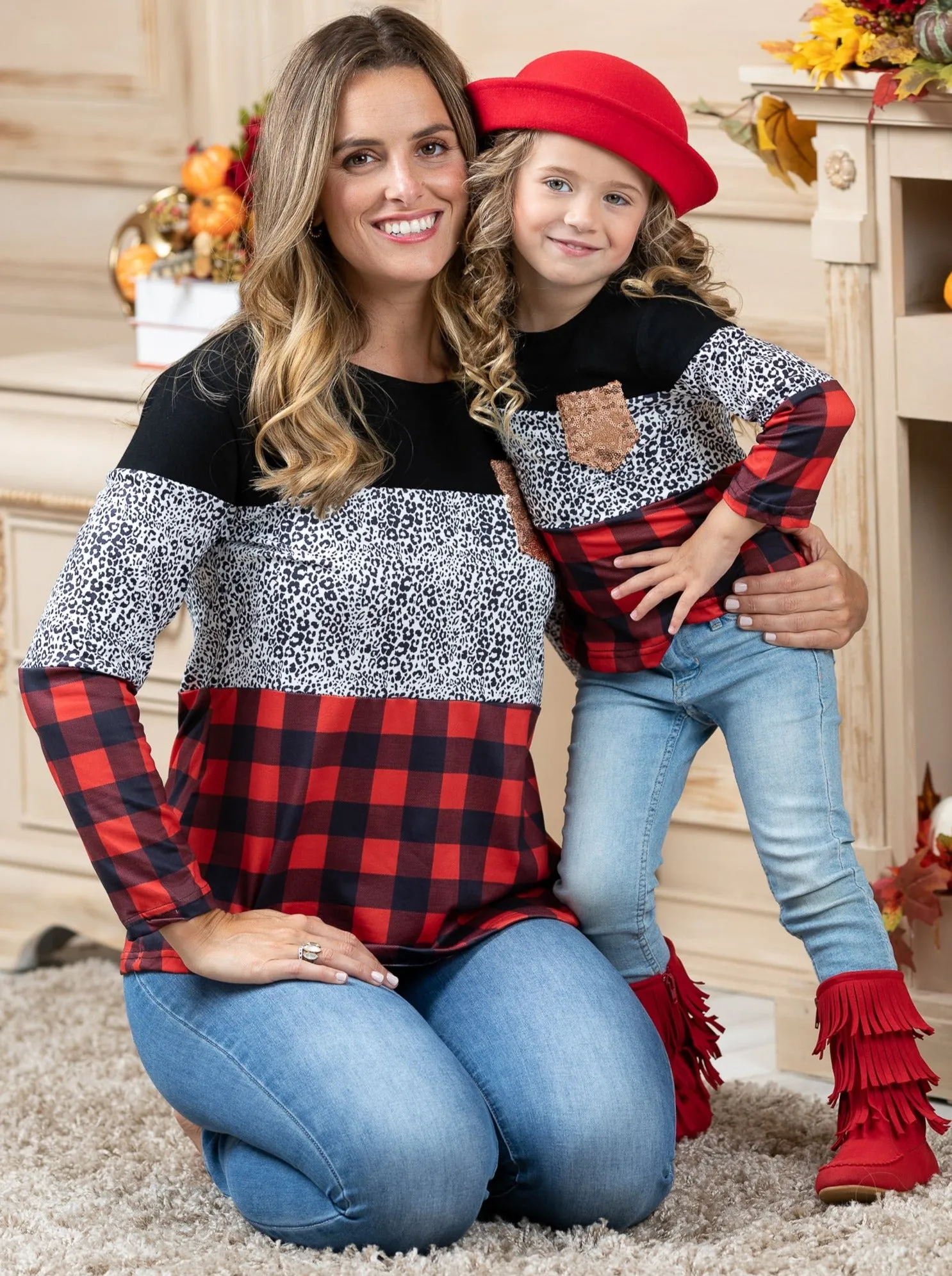 Mommy and Me Fierce Fall Colorblock Top