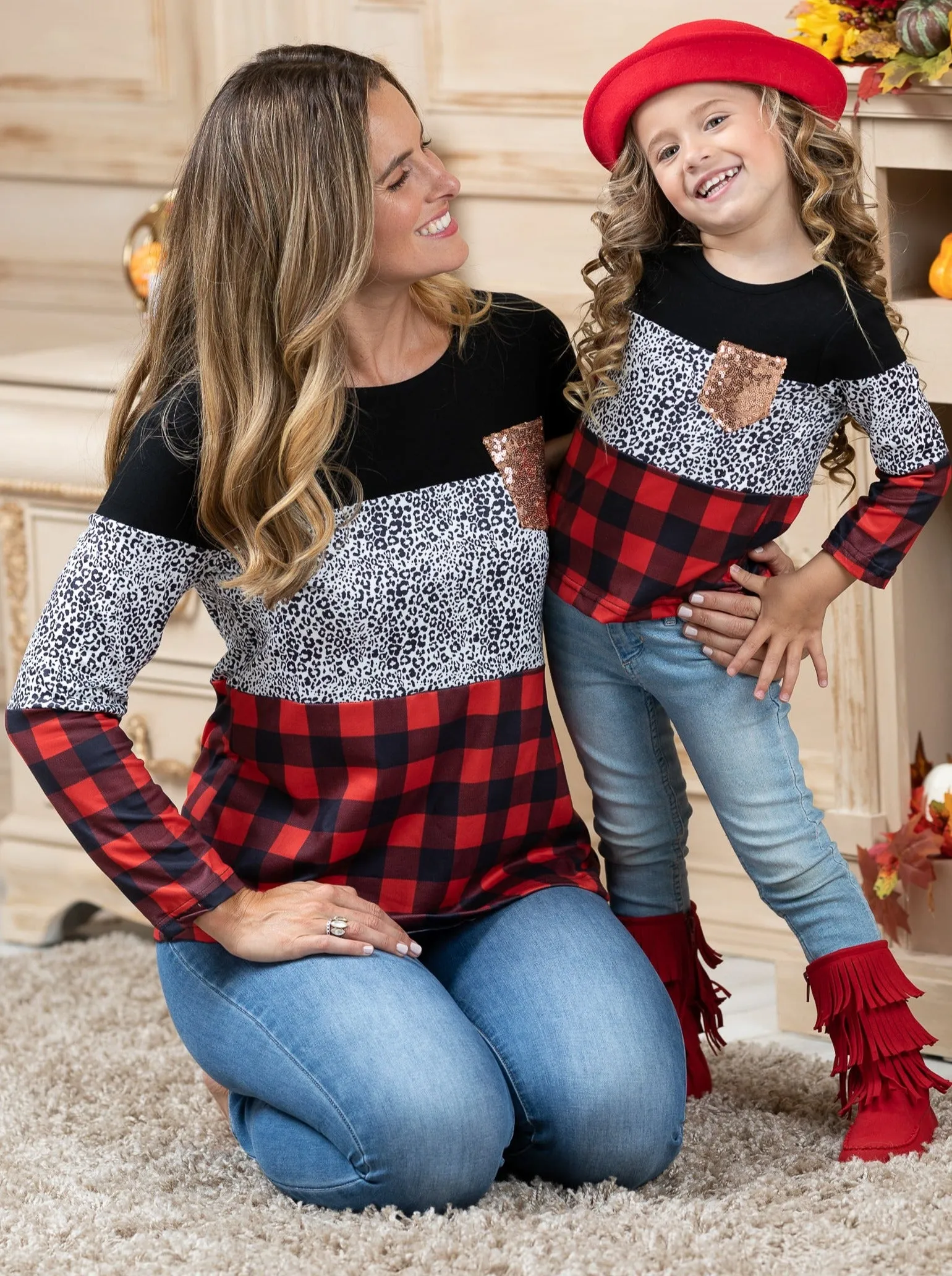 Mommy and Me Fierce Fall Colorblock Top