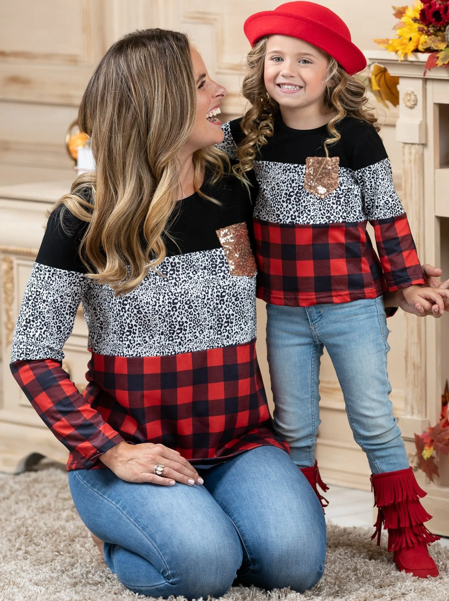 Mommy and Me Fierce Fall Colorblock Top