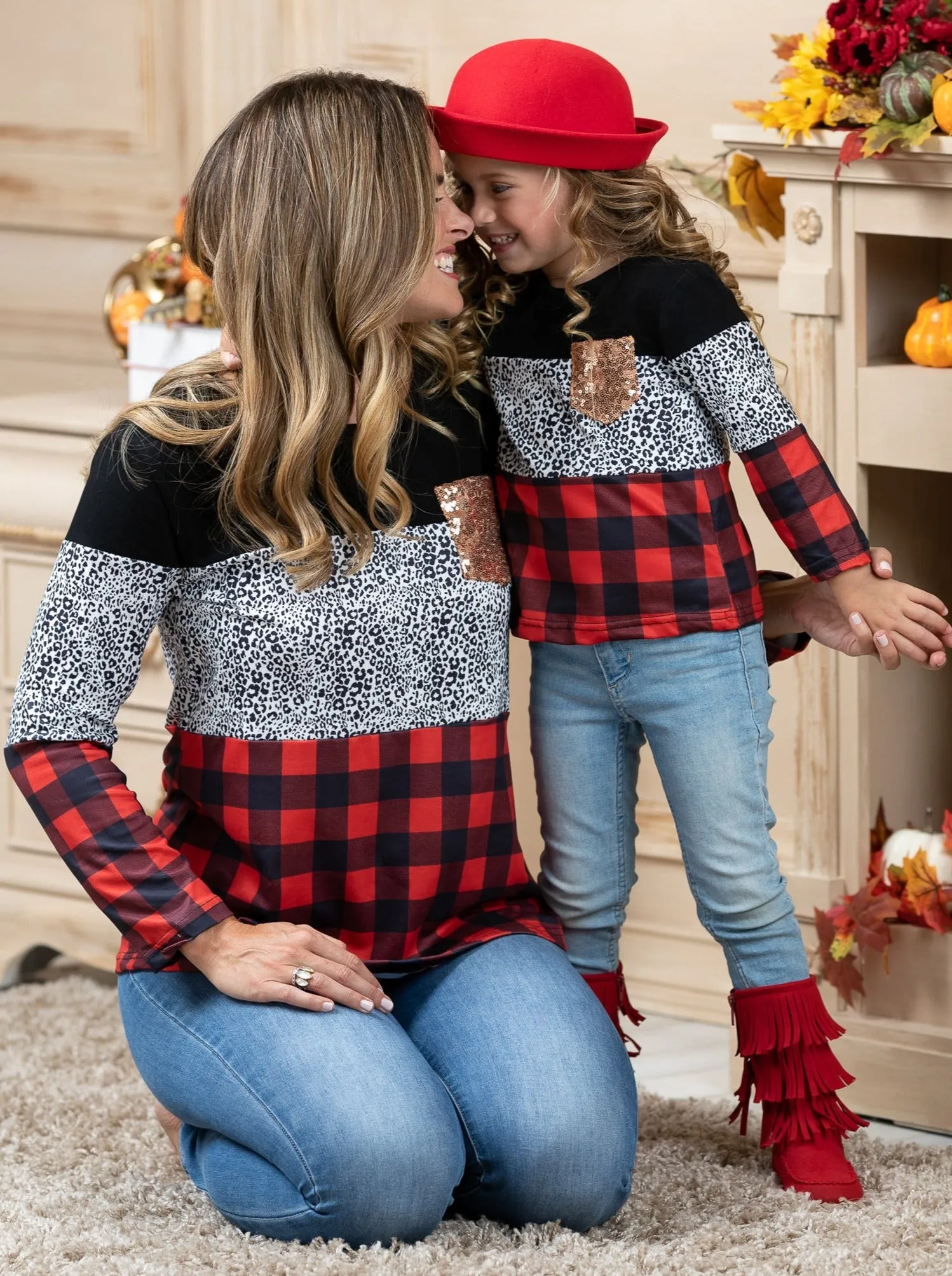 Mommy and Me Fierce Fall Colorblock Top