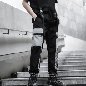 Multi Pocket Monochrome Hip Hop Style Men Cargo Pants