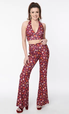 Mushroom & Pumpkin Flare Pants-FINAL SALE