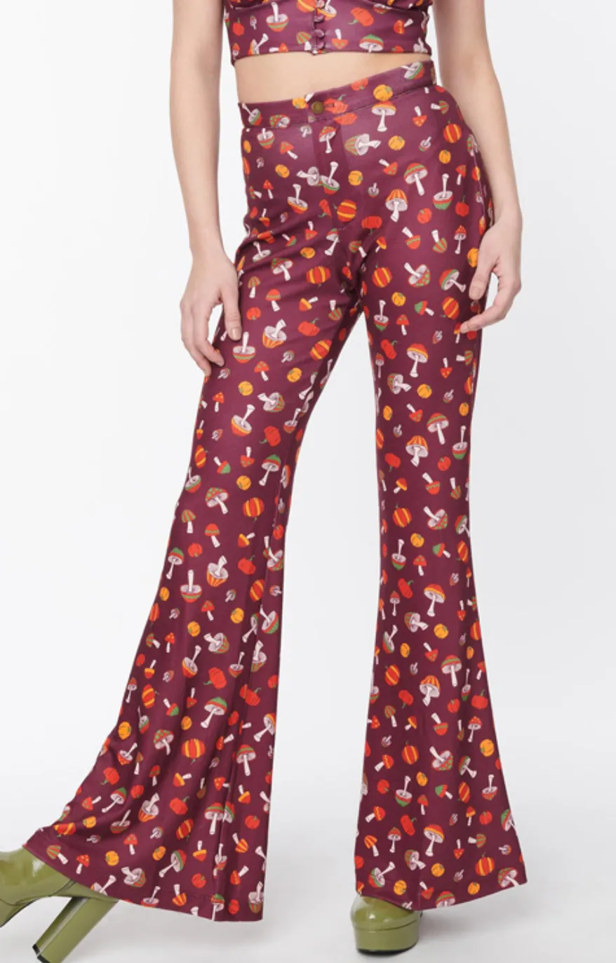 Mushroom & Pumpkin Flare Pants-FINAL SALE