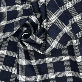 Navy & White | Classic Plaid Suiting - SKU 6930 #S140