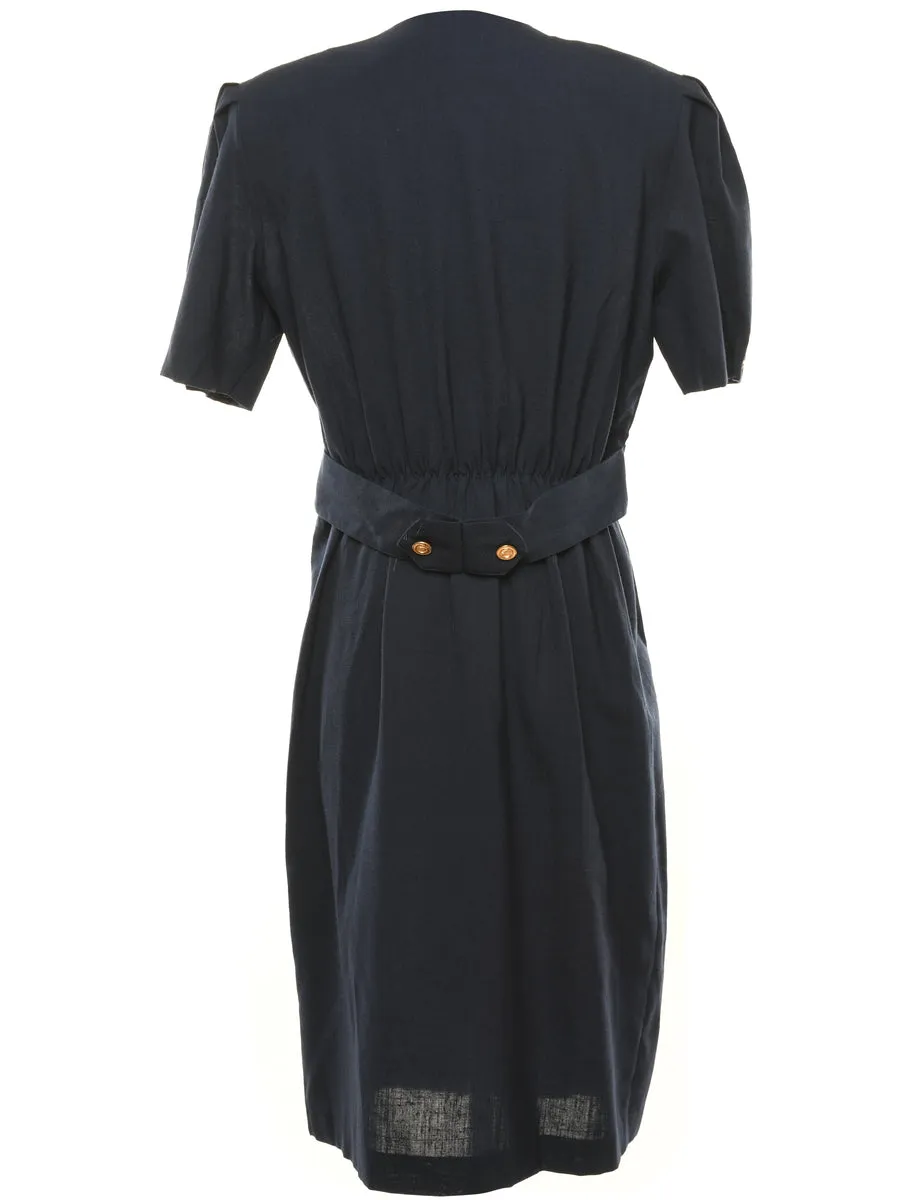 Navy Coat Dress - L