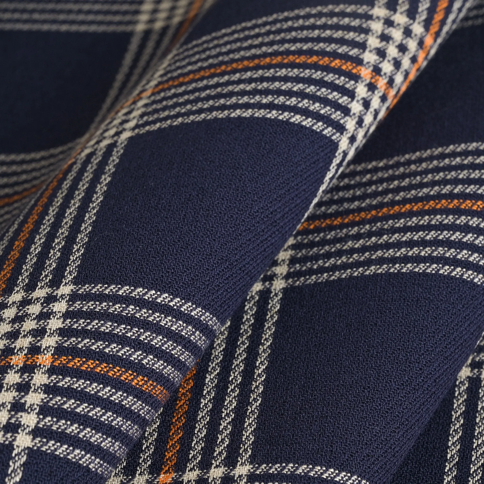 Navy Double Weave Plaid Fabric 5067