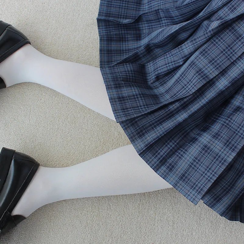 [Night Walk Blue] JK vintage plaid uniform skirt