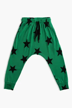 Nununu Star Baggy Kids Pants - Moss Green