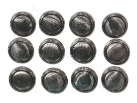 Oxidised Silver Textured Plain Acrylic Coat Buttons