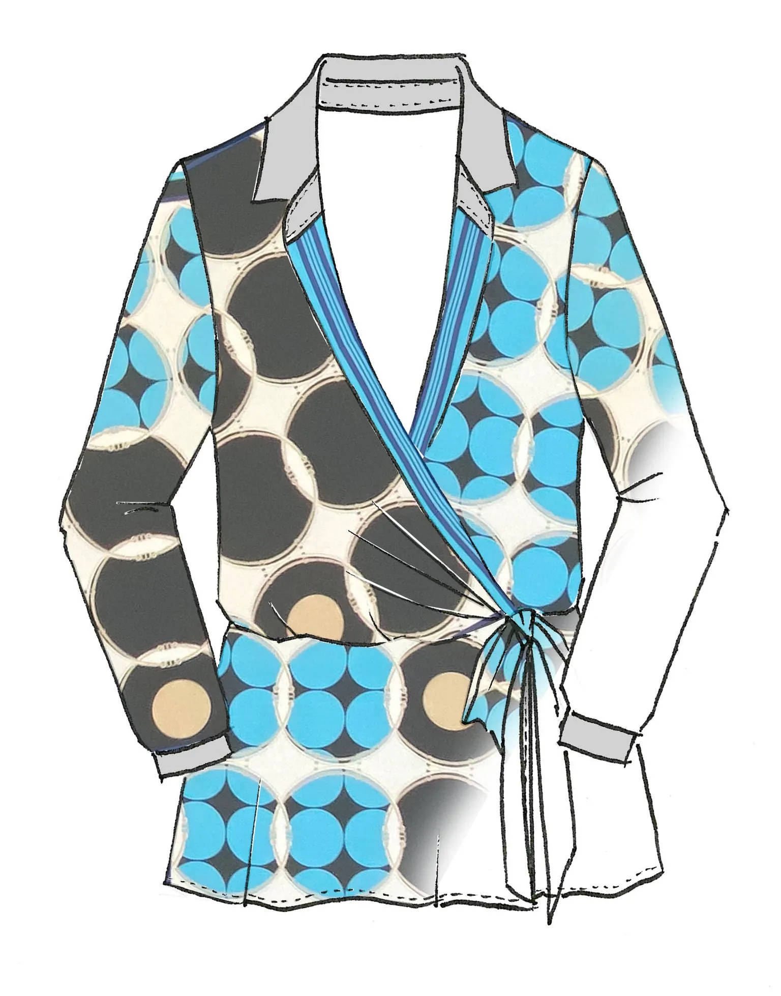 Paula Ryan Foulard Print Wrap Shirt