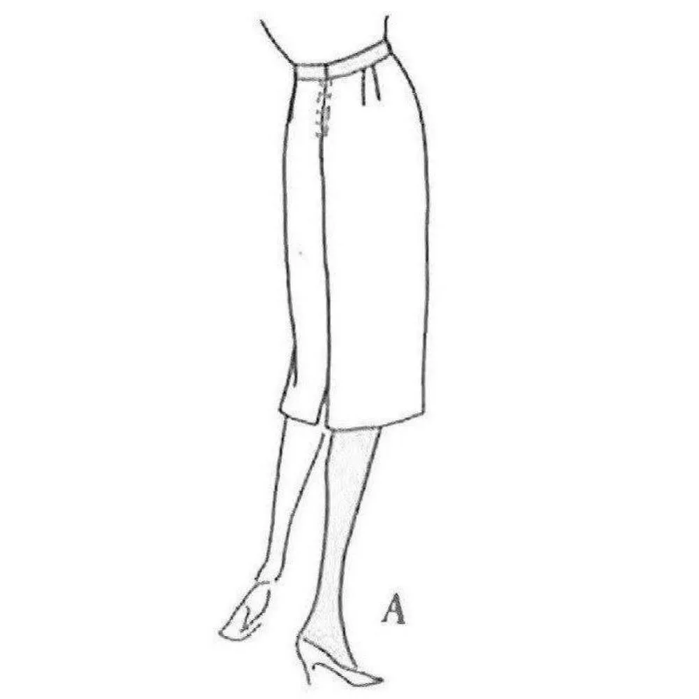 PDF - 1950's Sewing Pattern Easy To Sew Pencil Skirt  -  Waist 30" (76cm) - Instantly Print at Home