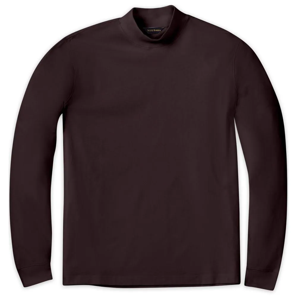 Peruvian Cotton Mock Turtleneck in Dark Chocolate by Scott Barber