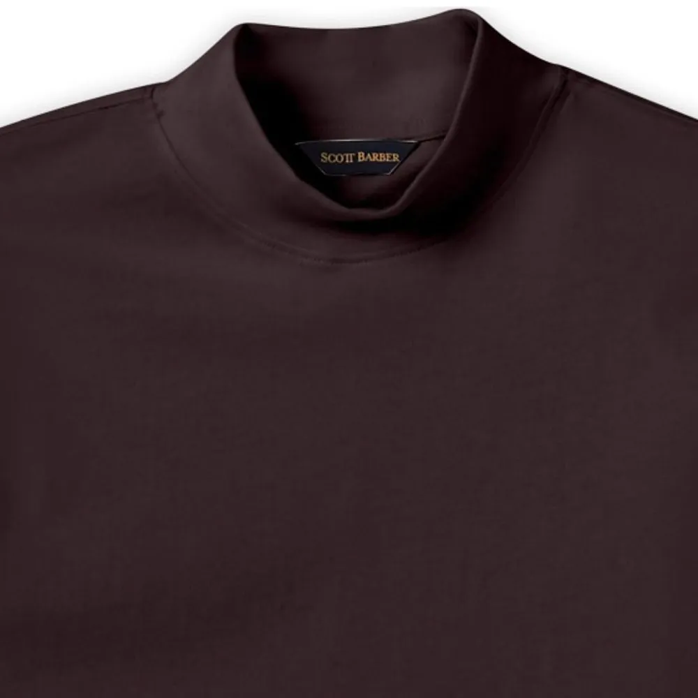 Peruvian Cotton Mock Turtleneck in Dark Chocolate by Scott Barber