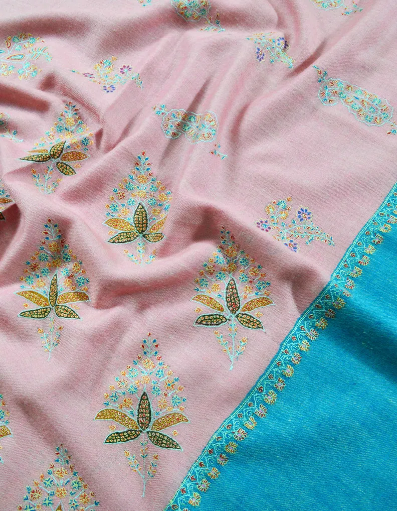 Pink Embroidery Pashmina Shawl 7709