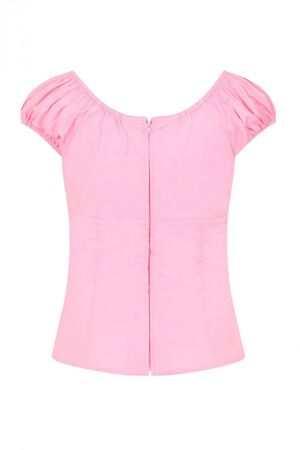 Pink Peasant Style Pinup Top