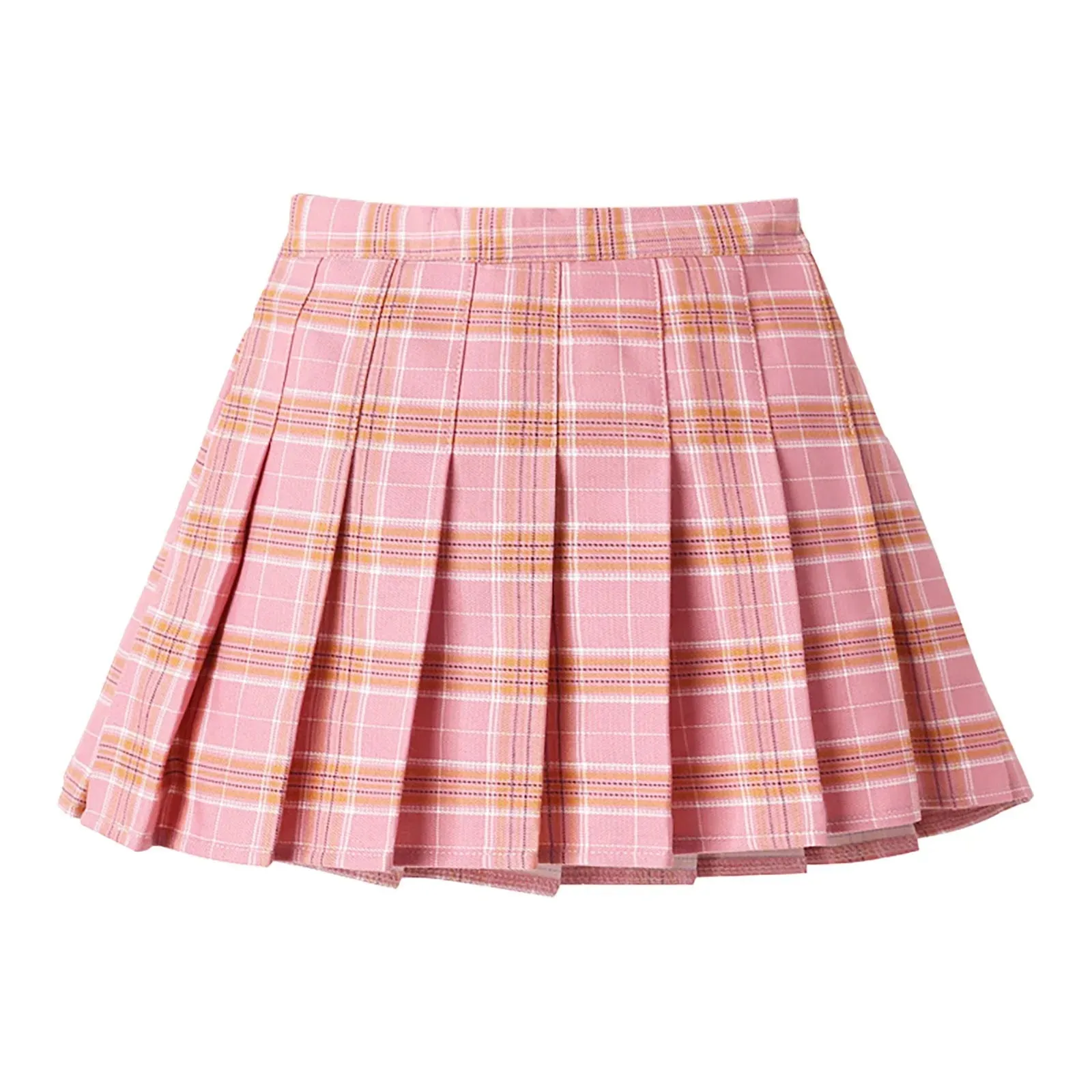 Plaid Women Pleated Skirt Summer High Waist Preppy Mini Skirt