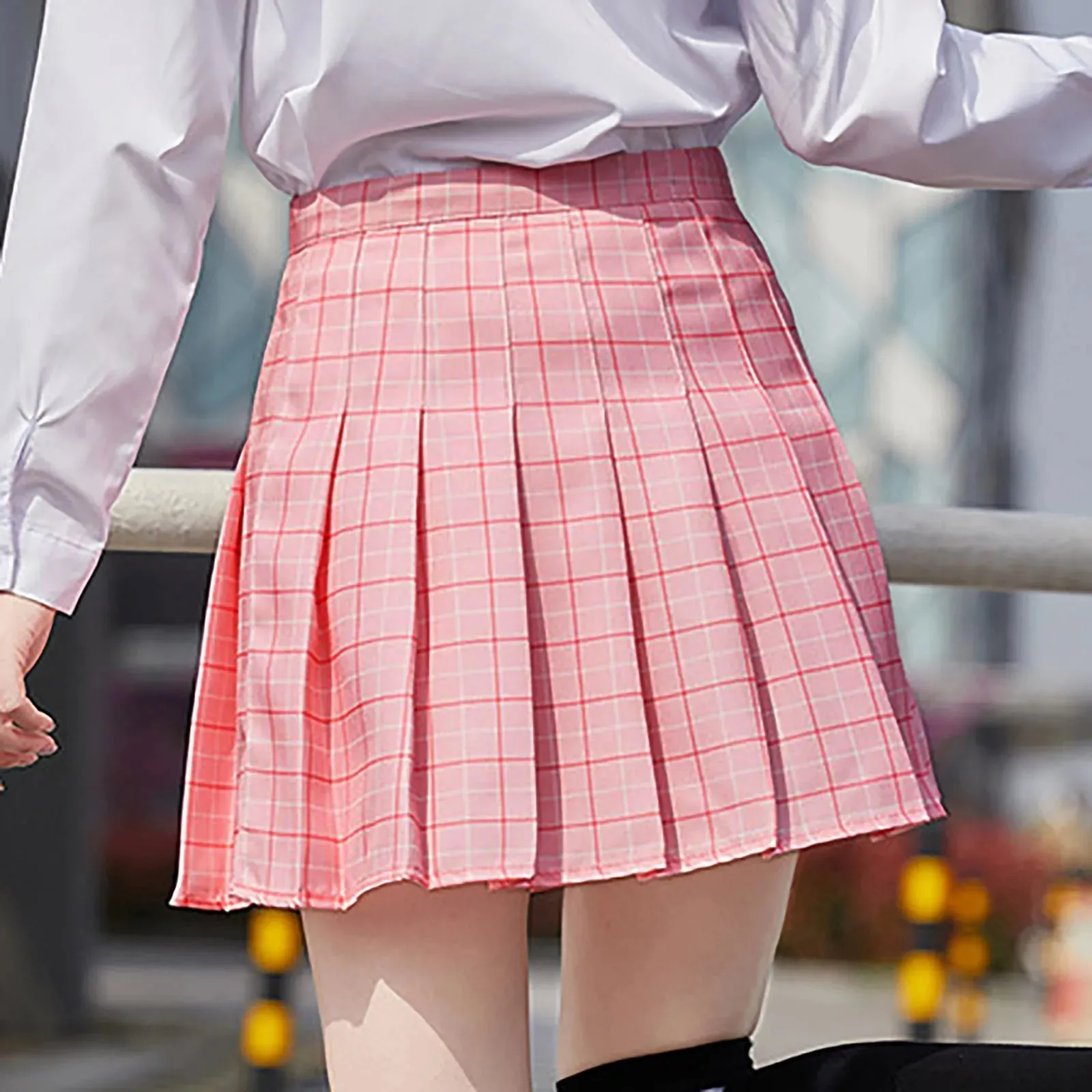 Plaid Women Pleated Skirt Summer High Waist Preppy Mini Skirt