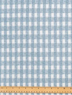 Plaid Wool Coating Deadstock - Light Blue   White - Swatch