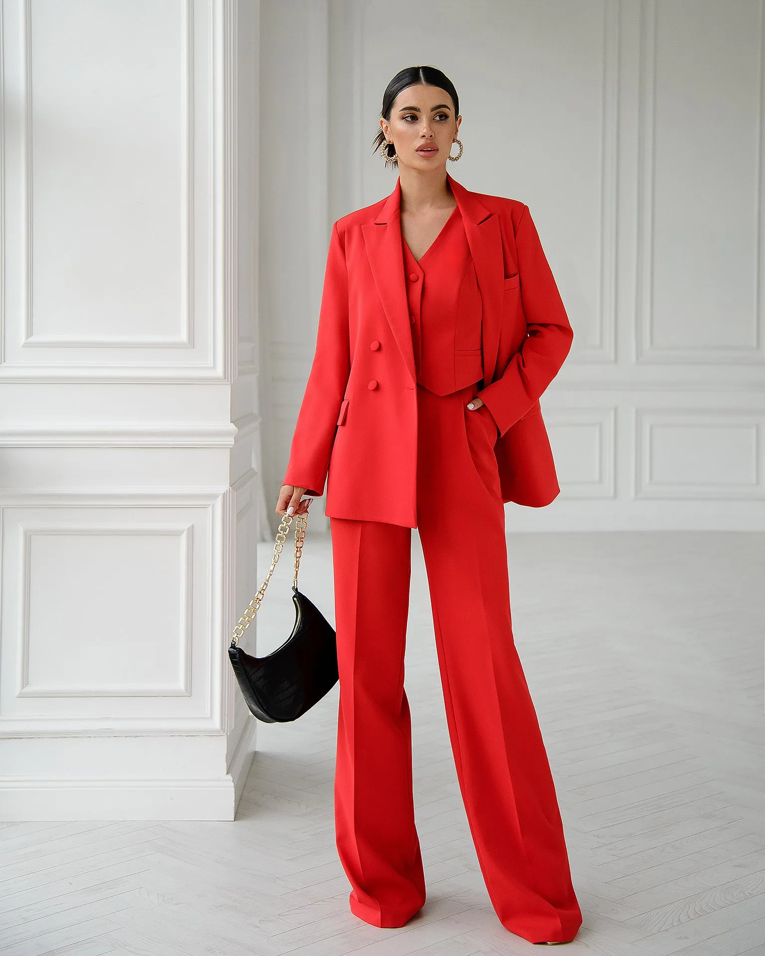 Red Double-Breasted 3-Piece Suit