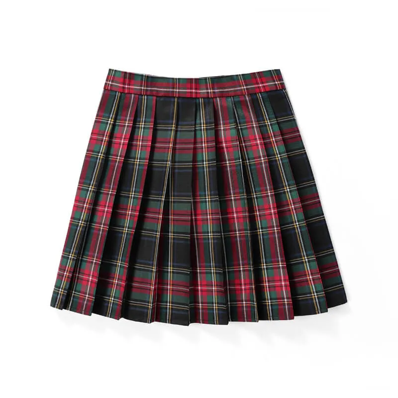 [Red Green] JK vintage plaid uniform skirt