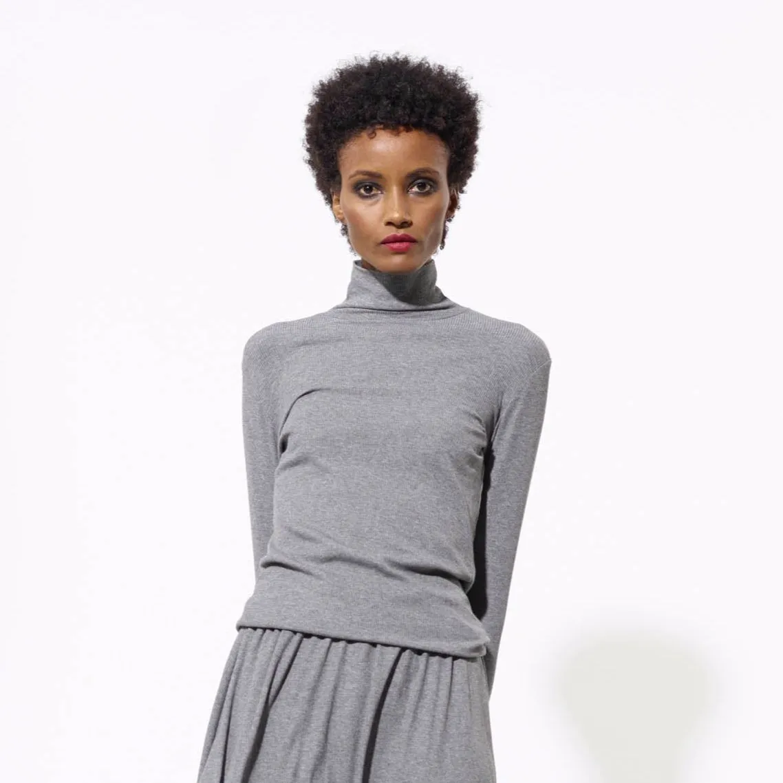 Ribbed Turtleneck | Charcoal