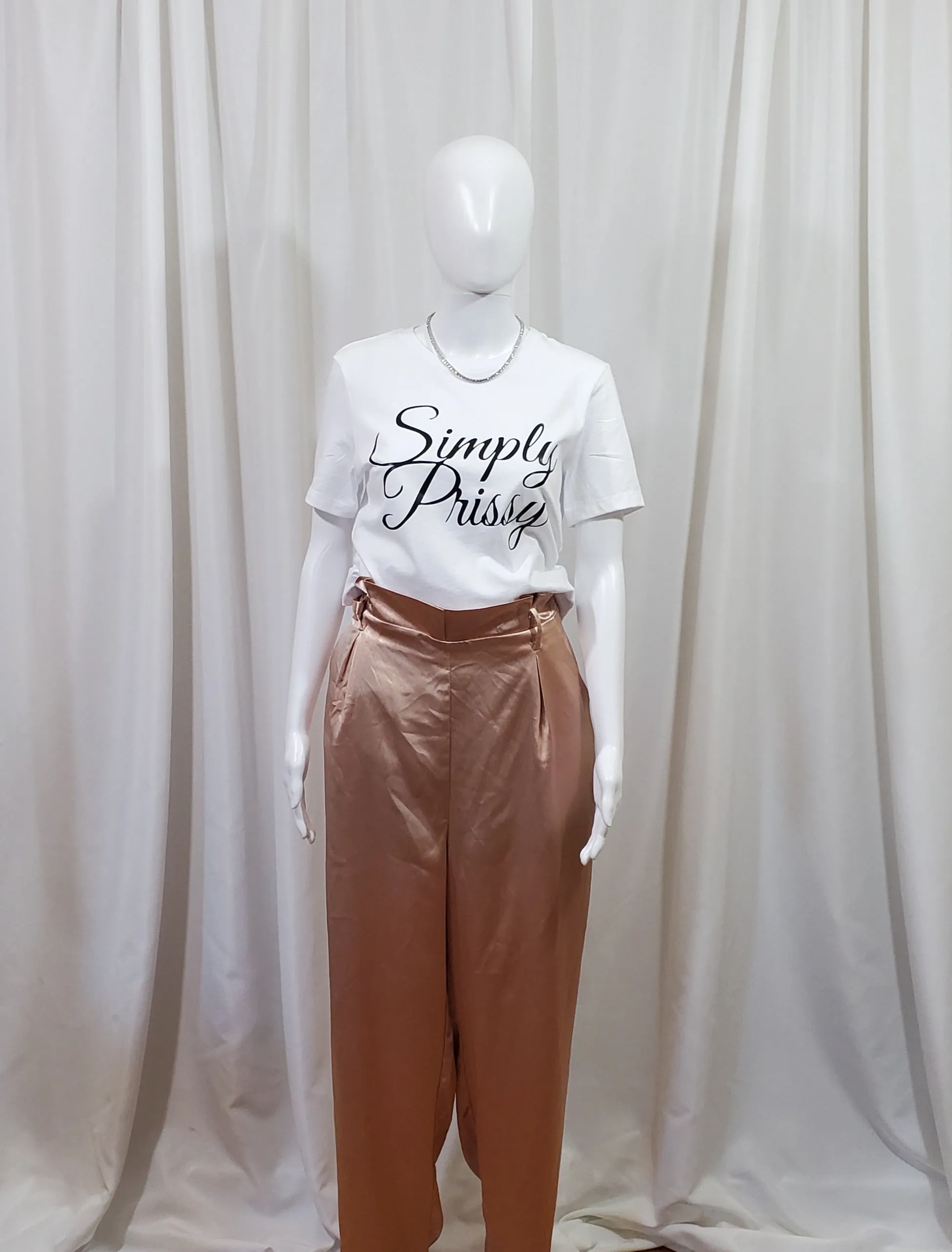 Satin High Waisted Pants