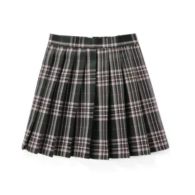 [School Pink] JK vintage plaid uniform skirt