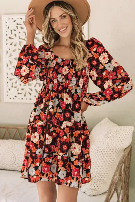 Smocked High Waist Floral Dresses