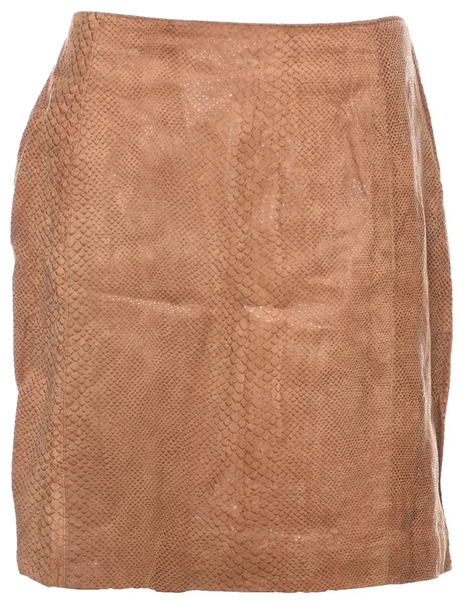 Snakeskin Pattern Pencil Skirt - M