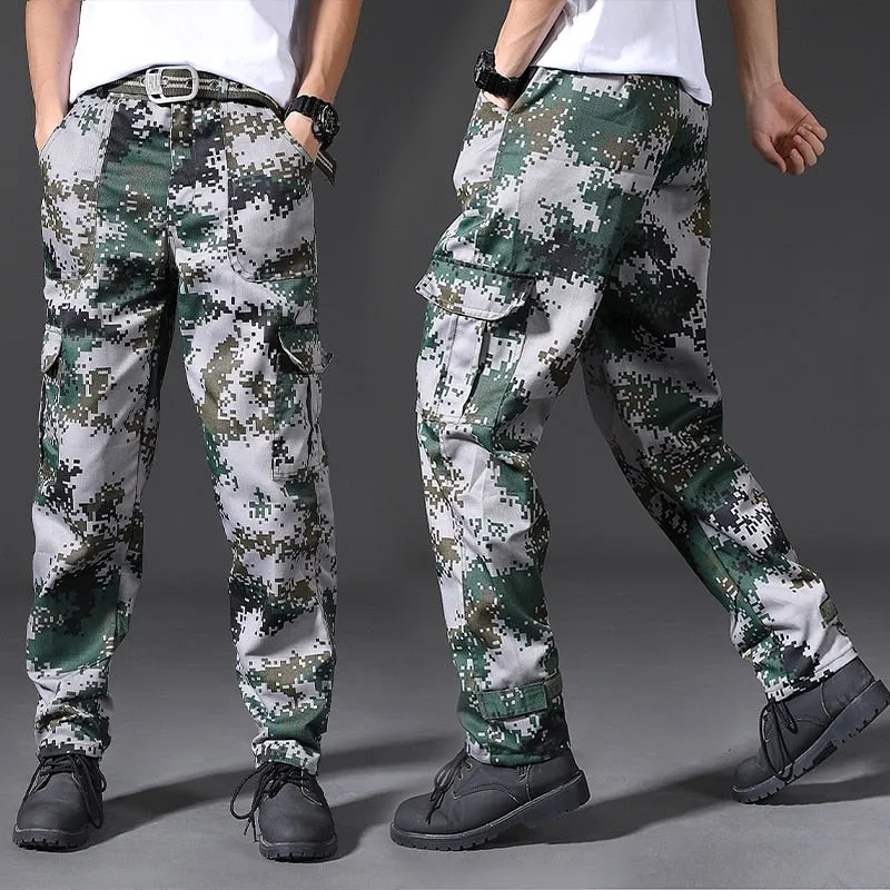 Spring Brand Men Fashion Military Cargo Pants Multi-pockets Baggy Men Pants Casual Trousers Overalls Camouflage Pants Man Cotton