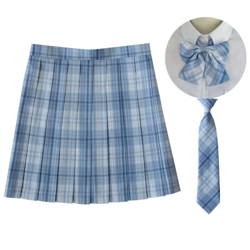 [Spring River Blue] JK vintage plaid uniform skirt