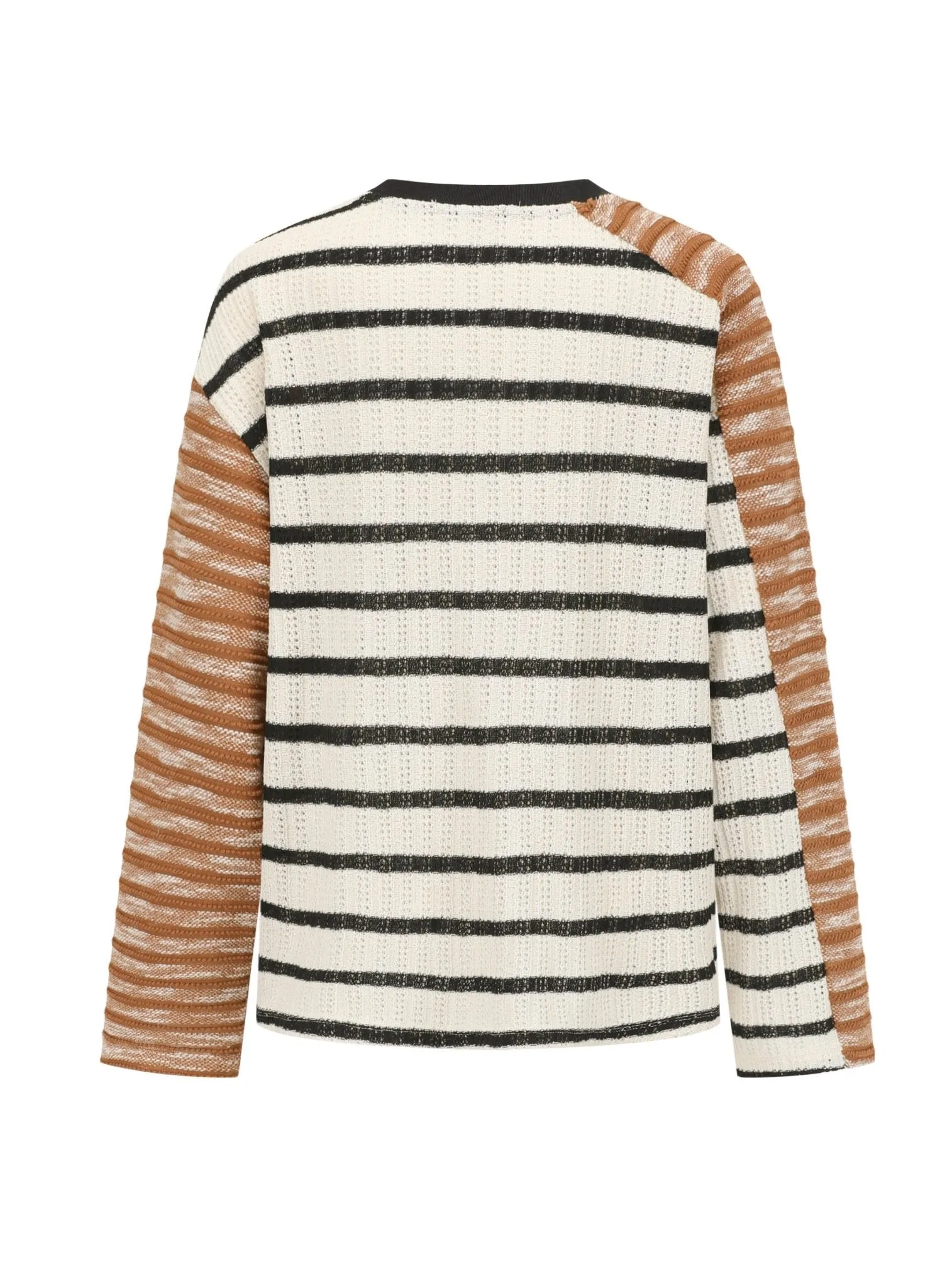 Stripe Asymmetrical Knitwear in Brown