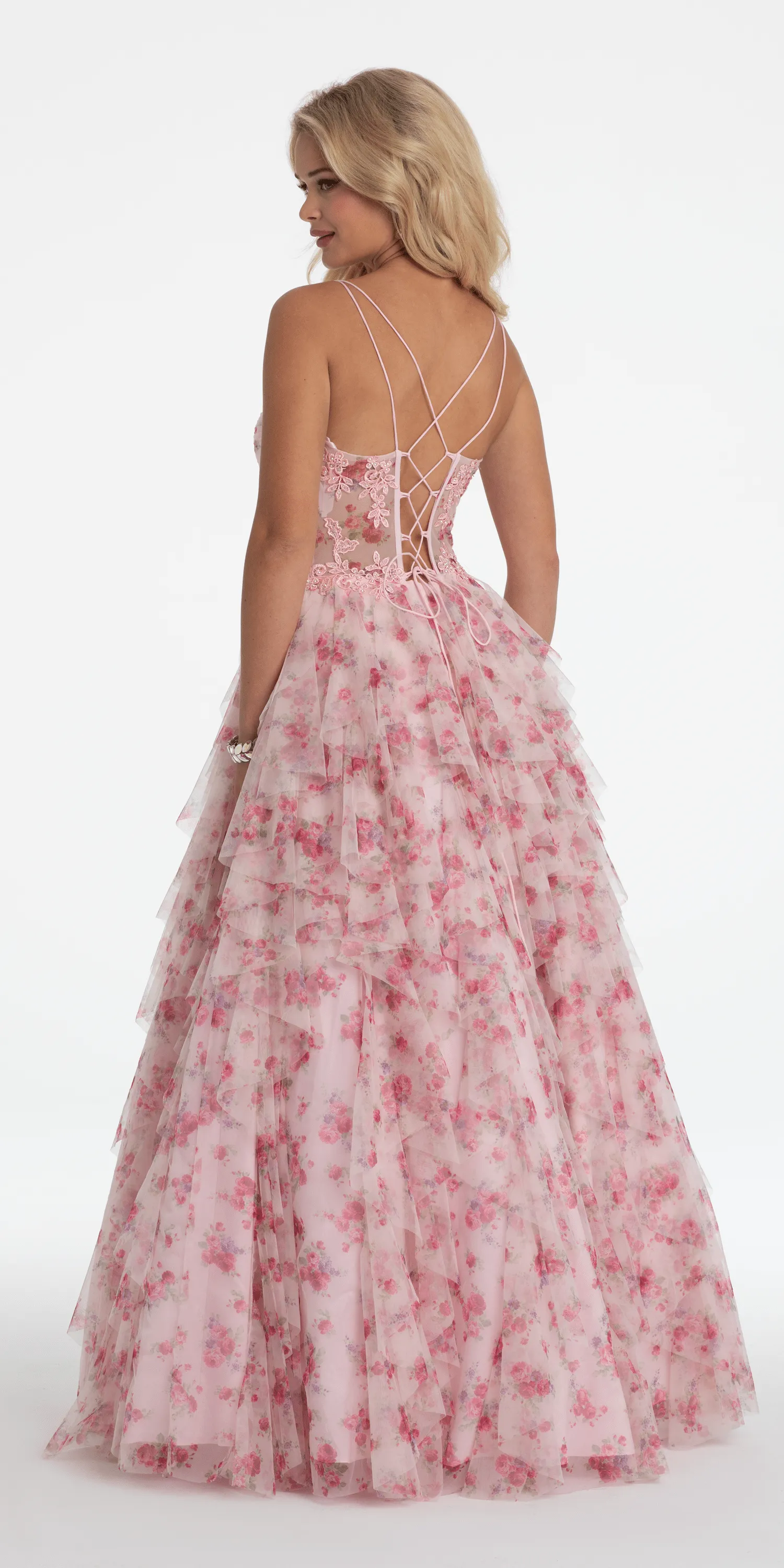 Sweetheart Floral Embellished Corset Corkscrew Ballgown